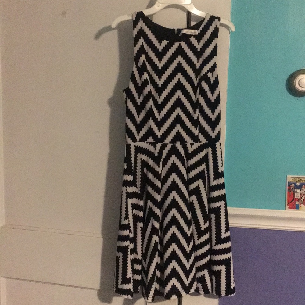 Chiffon Skater black and white Dress
